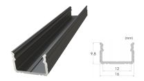 GLALU Pinnapealsed profiilid, AL, Must, Valge (3m)