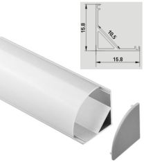 Nurkprofiilid, anodeeritud alumiinium (3m)